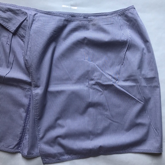 Vintage KORS Wrap Skirt Set Gingham Purple - Picture 12 of 14